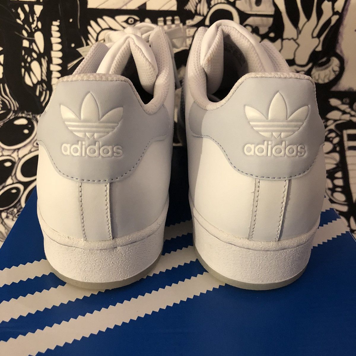 Adidas NWT Adidas Superstar Split White / Halo Blue FX5533 Size US 13 / EU 46 - 9 Thumbnail