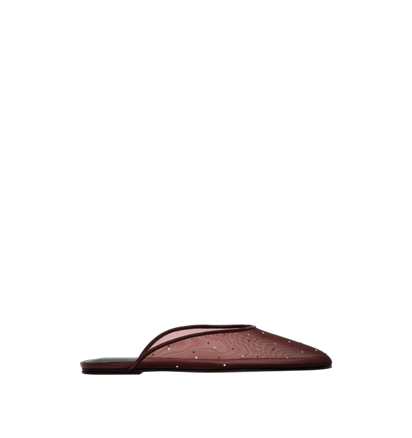 o1h1sh11225 Mesh Flat Mule in Brown/Black