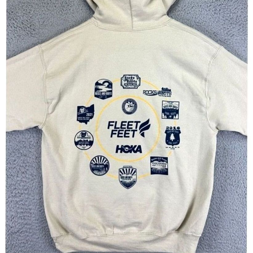 Gildan Gildan Sweatshirt Mens M Beige Heavy Blend Hoodie Rocks Roots Pullover EUC Size US M / EU 48-50 / 2 - 3 Thumbnail