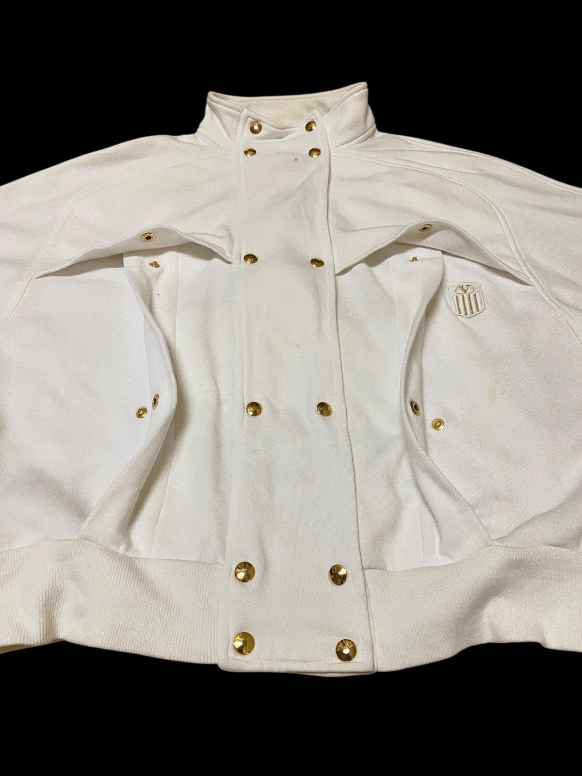 Valentino Vintage 90s Valentino Garavani Gold Button Bomber Jacket Size US L / EU 52-54 / 3 - 4 Thumbnail