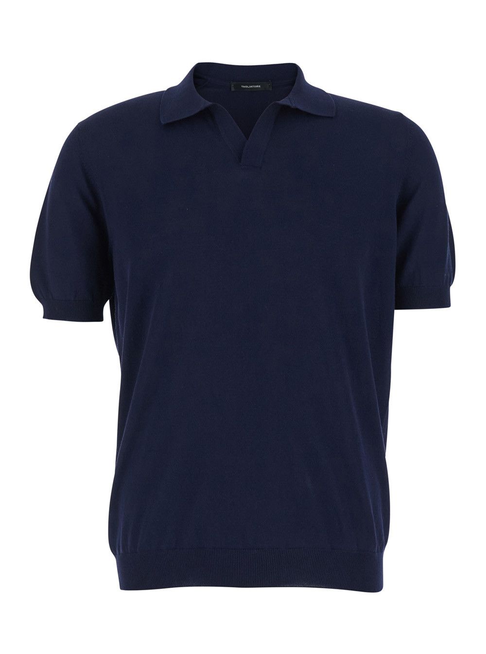 Tagliatore Blue Polo Shirt with Open Collar Without Buttons in Cotton for Men Size US XXL / EU 58 / 5 - 1 Thumbnail