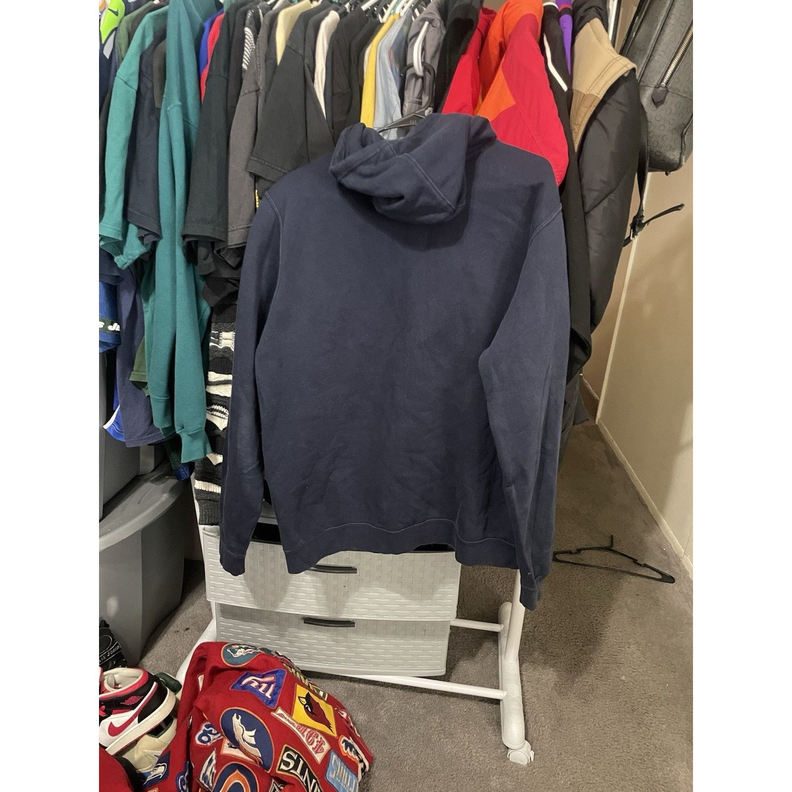 Nike Size L- Vintage Nike Hoodie Mens Navy Blue Quarter Zip Y2K Size US L / EU 52-54 / 3 - 2 Thumbnail