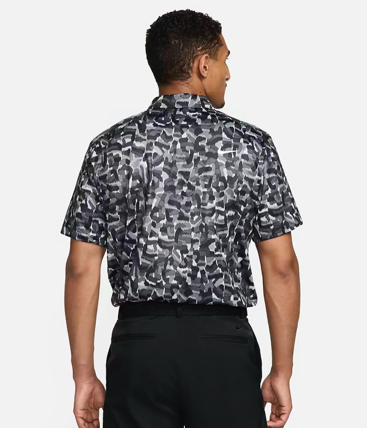 Nike Nike Tour Dri-Fit Golf Polo Black Gray Printed Size US S / EU 44-46 / 1 - 2 Thumbnail