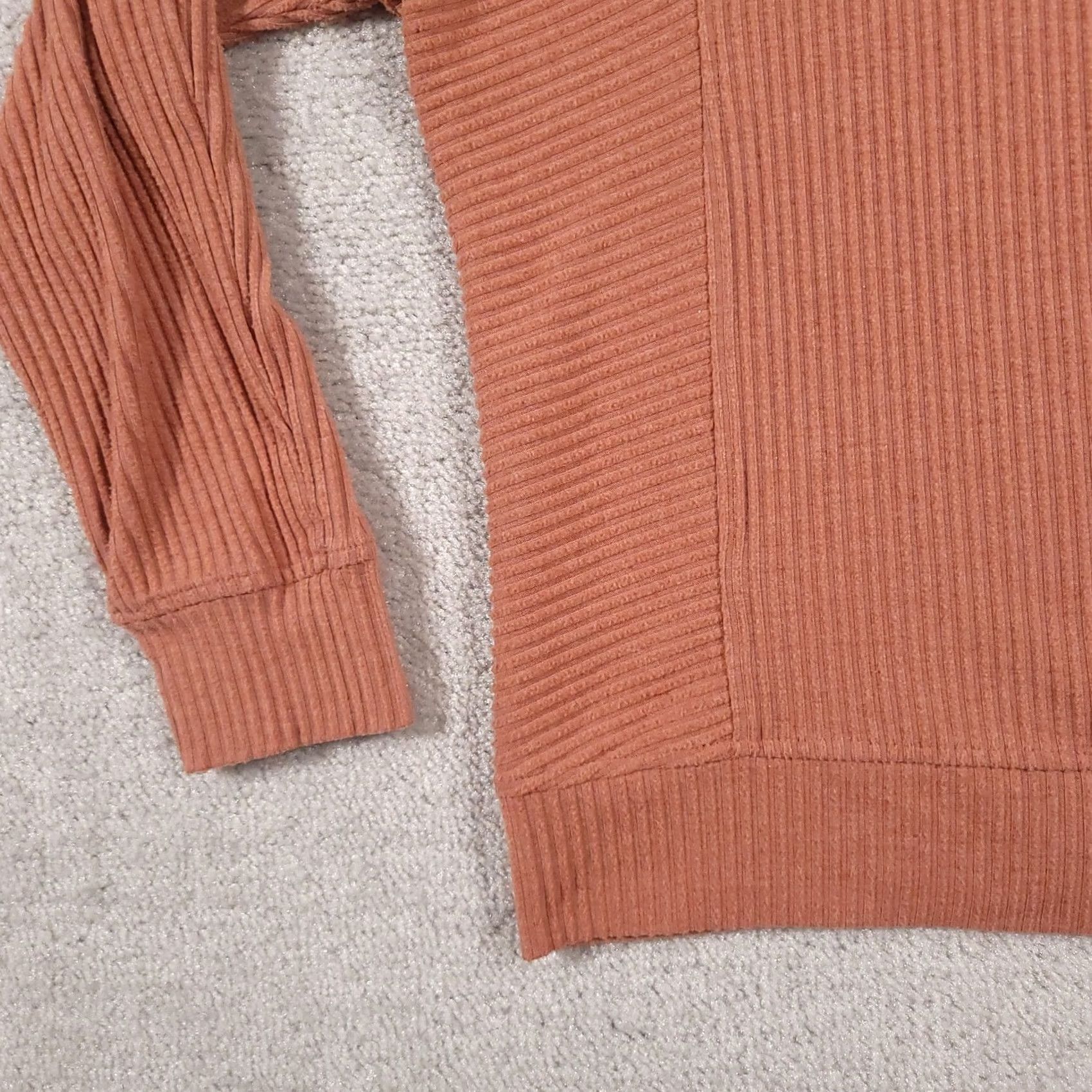 Vintage Rose and Delaney Sweater Womens Medium Orange Ribbed Pullover Crewneck Soft Cozy Size M / US 6-8 / IT 42-44 - 4 Thumbnail