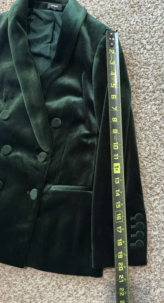 Express Elegant Express Velvet Women's Suit Set Dark Green - XS Size 25" / US 0 / IT 36 - 11 Thumbnail
