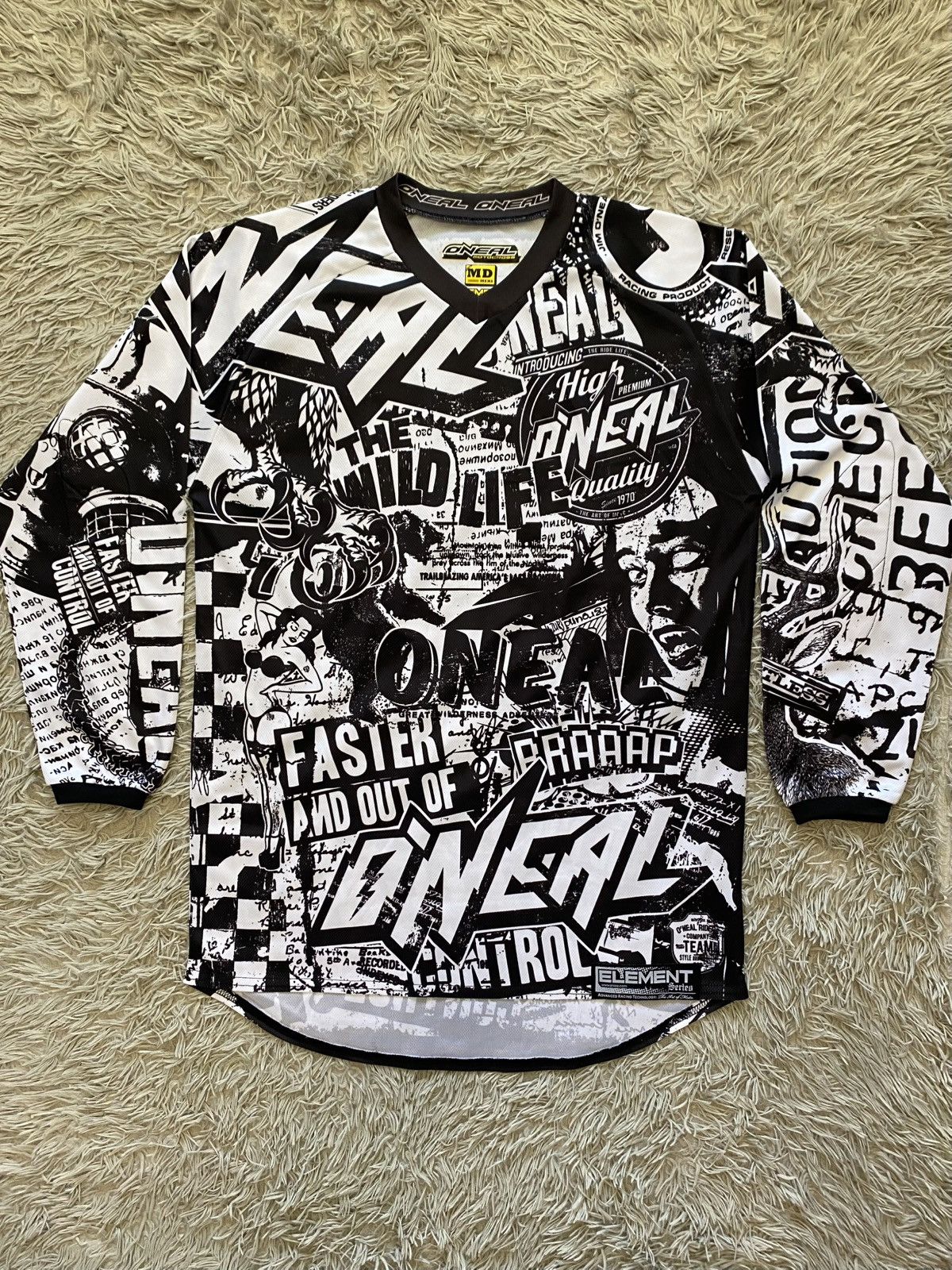 O’Neal Motocross Element Series Jersey Comic Racing Rare