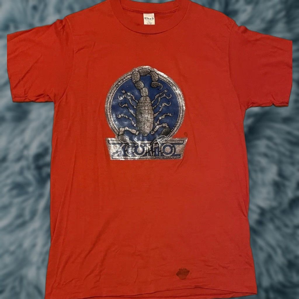 Vintage VINTAGE Scorpio Zodiac Shirt M Red USA 70s 80s Grunge Retro 90s Cartoon Punk Rock Grunge T-Shirt Mens Size US M / EU 48-50 / 2 - 1 Thumbnail