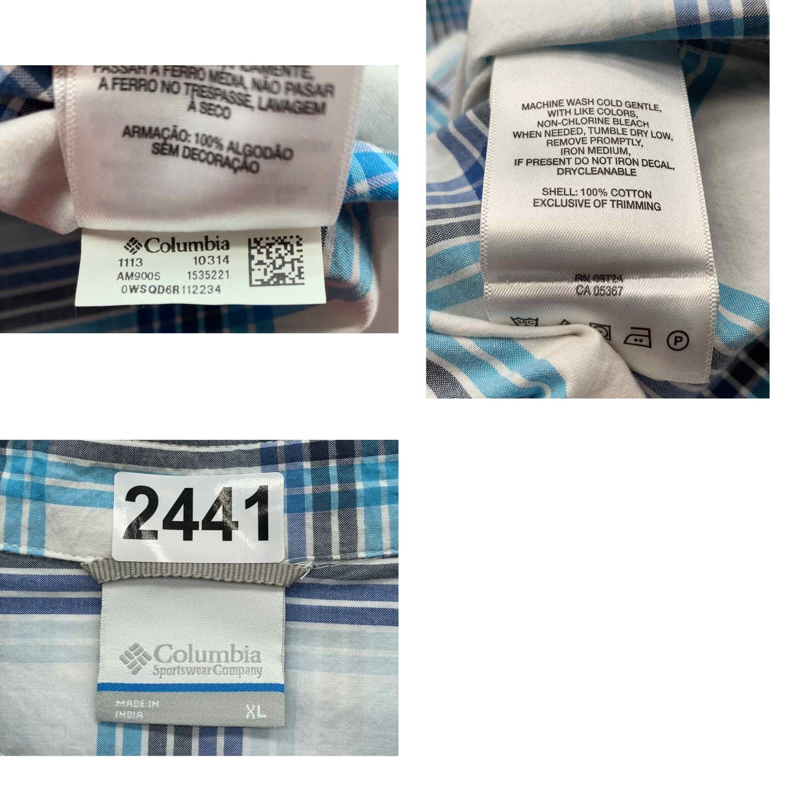 Vintage Columbia Button Up Shirt Mens XL White Blue Plaid Outdoors Hiking Dad Size US XL / EU 56 / 4 - 9 Thumbnail