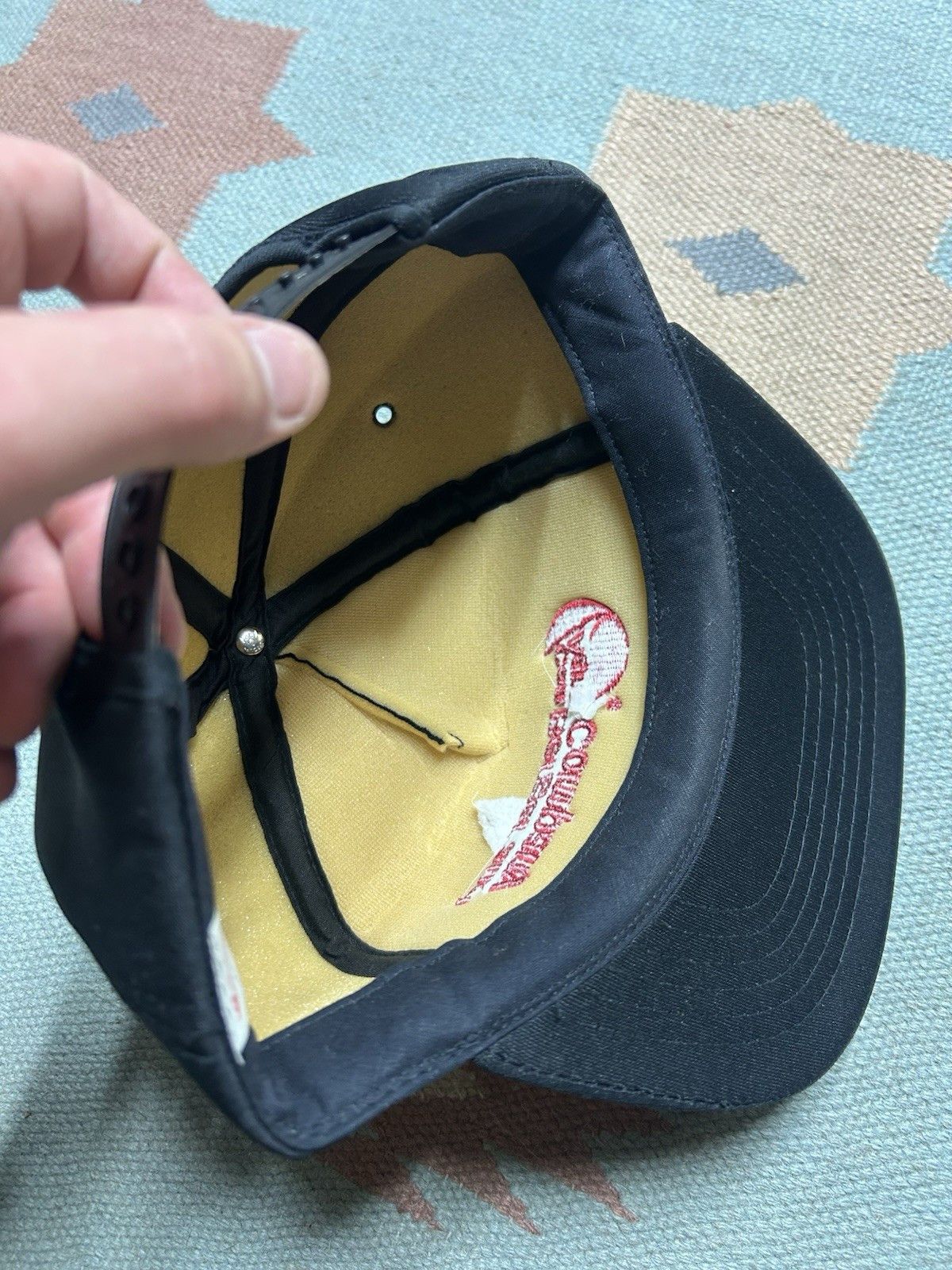 Vintage Vtg SnapBack hat con Agra Berger and company farm black red Size ONE SIZE - 6 Thumbnail