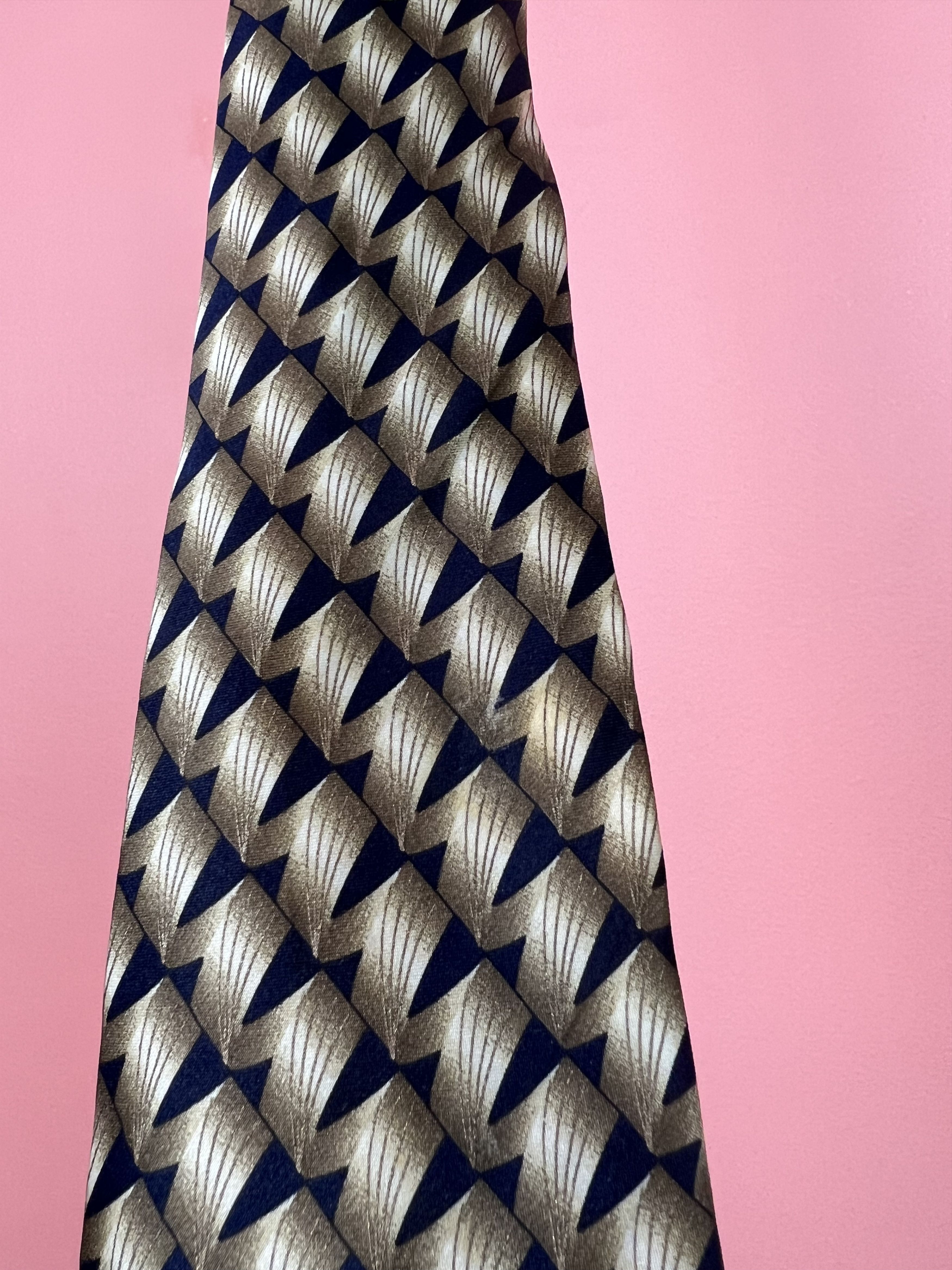 Lanvin Lanvin gold tie luxury hype blue gold silk Size ONE SIZE - 4 Thumbnail