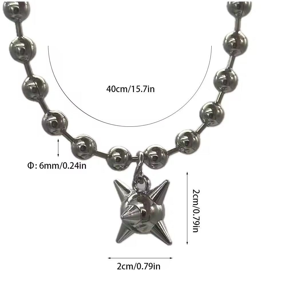 Sterling Silver Gunge Aesthetic 6mm Beads Ball Chain Size ONE SIZE - 5 Thumbnail