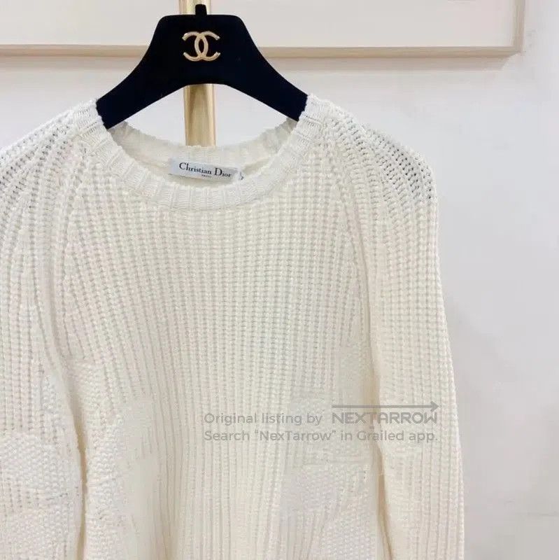 Dior Dior White Cotton Long Sleeve Sweater . Size S / US 4 / IT 40 - 3 Thumbnail