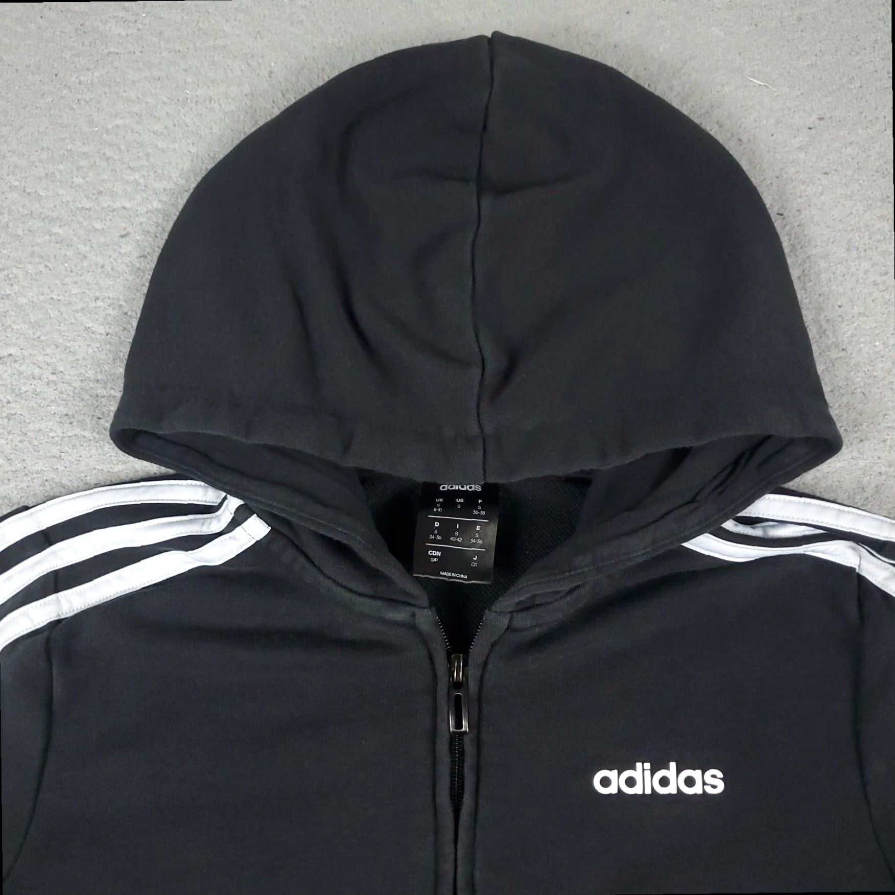 Adidas Adidas Womens Small Black Full Zip Up Hoodie Sweatshirt Ladies Size S / US 4 / IT 40 - 2 Thumbnail