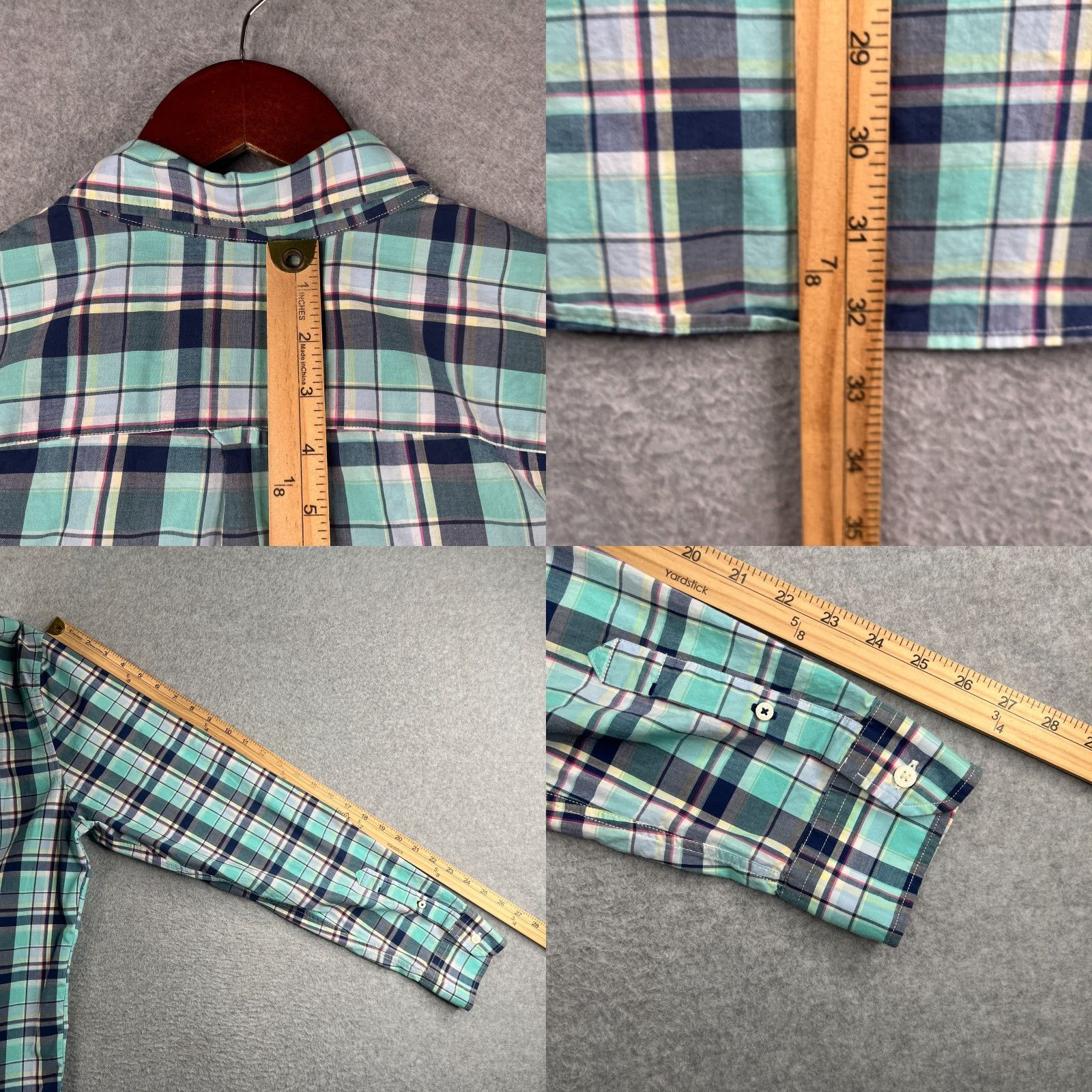 American Eagle Outfitters American Eagle Outfitters Button-Up Shirt Mens XLT Plaid Navy Teal Long Sleeve Size US XL / EU 56 / 4 - 8 Thumbnail