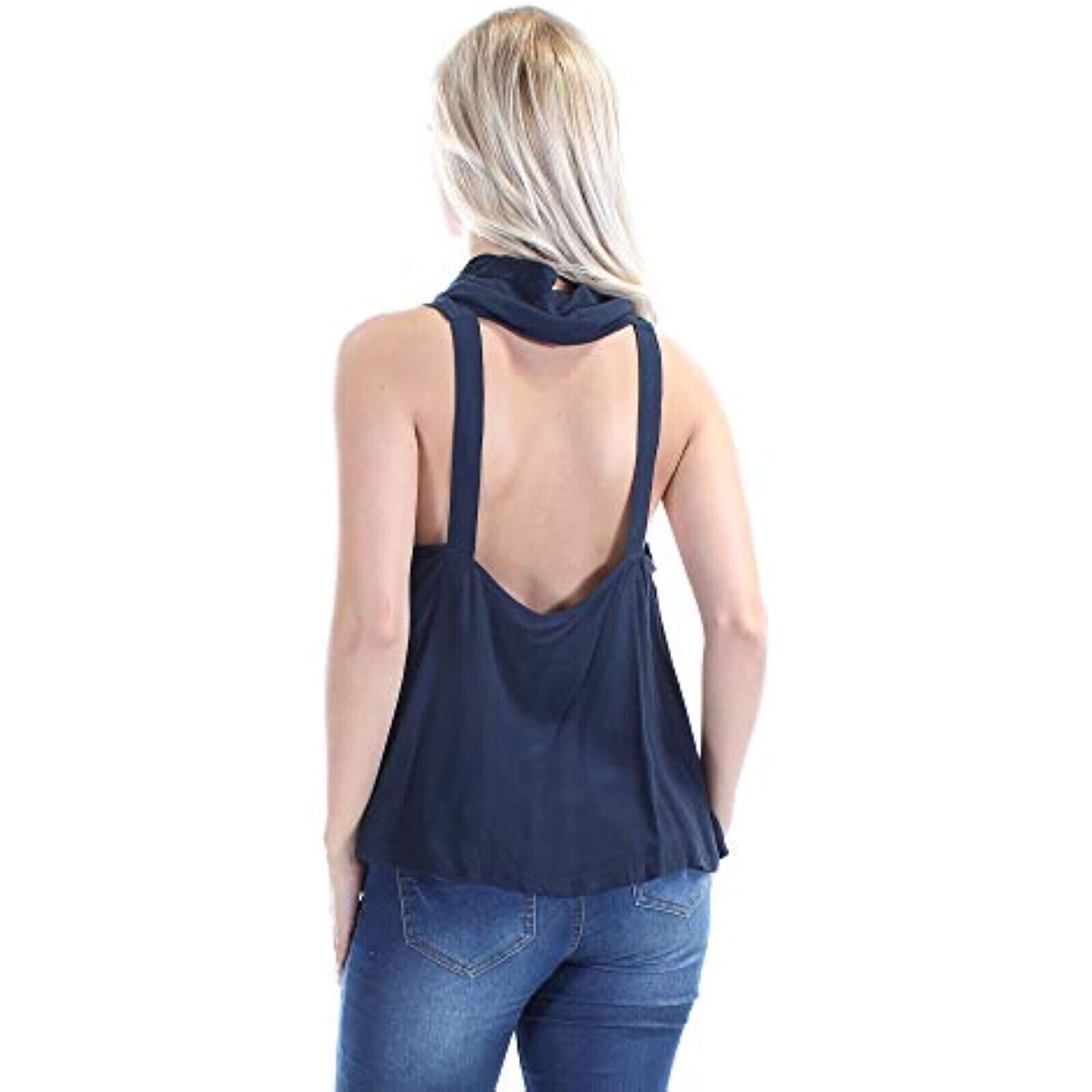 Free People Free People Cowl Neck Open Back Lightweight Tank Blouse Size XS / US 0-2 / IT 36-38 - 2 Thumbnail