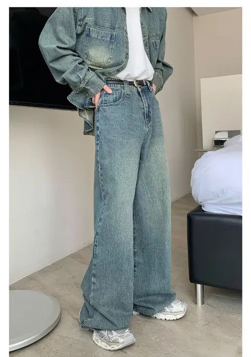 Other Retro distressed washed American wide-leg loose casual jeans Size US 32 / EU 48 - 4 Thumbnail