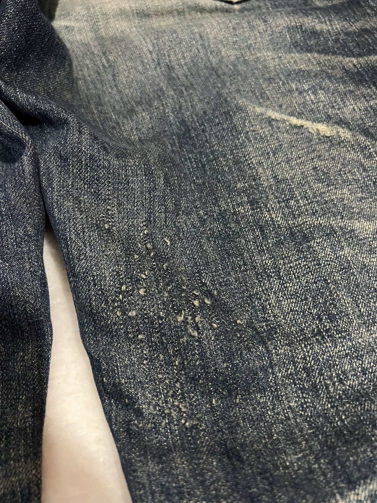 If Six Was Nine × Japan Blue 🌈90’s Blue Way Distressed Mud Wash Jean Made In Nippon Size US 31 - 19 Thumbnail