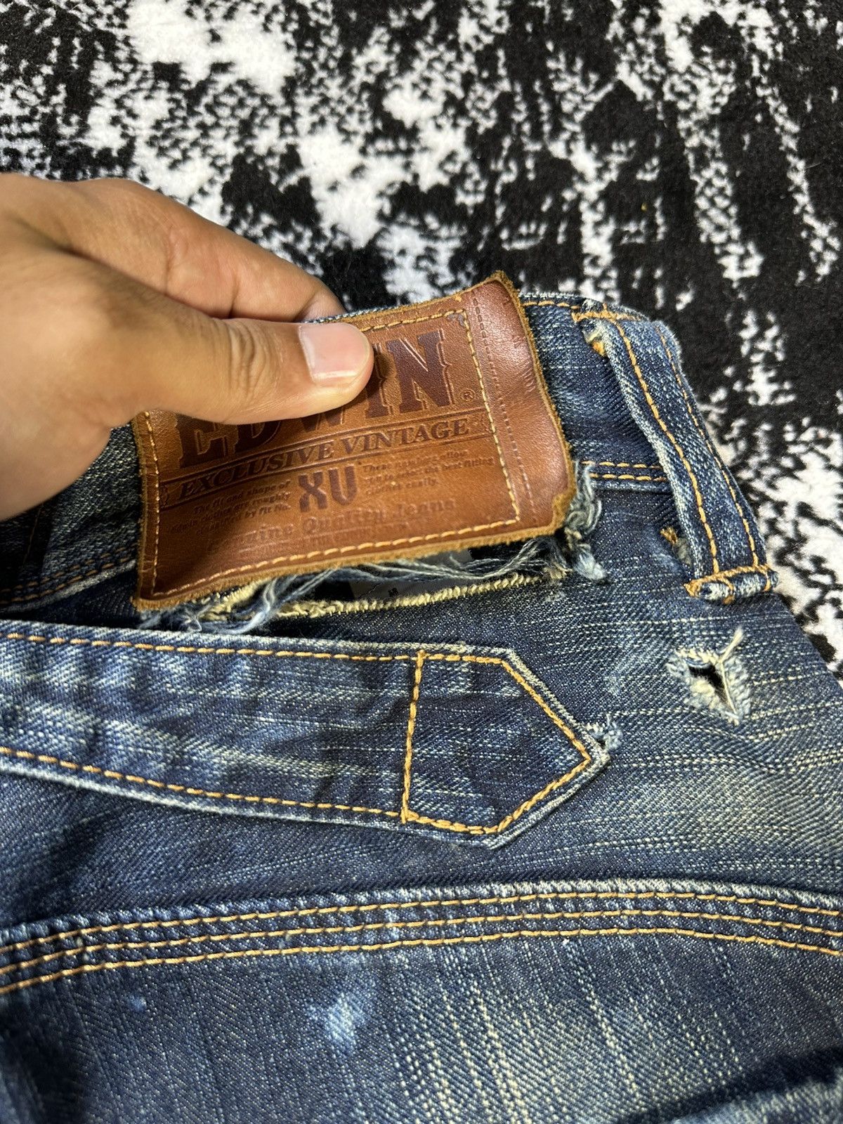 Edwin Flare Edwin Exclusive Vintage Buckle Back Distressed Denim Size US 27 - 19 Thumbnail