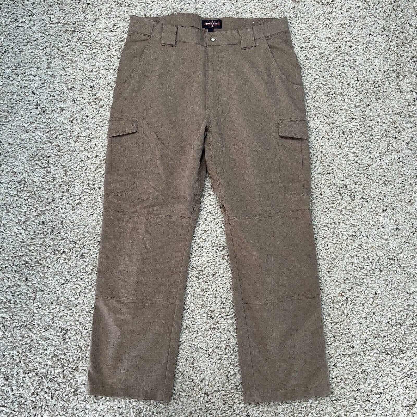 Tru Spec Tru-spec Tactical Cargo Pants 38x30 Brown Ran Button Ripstop 