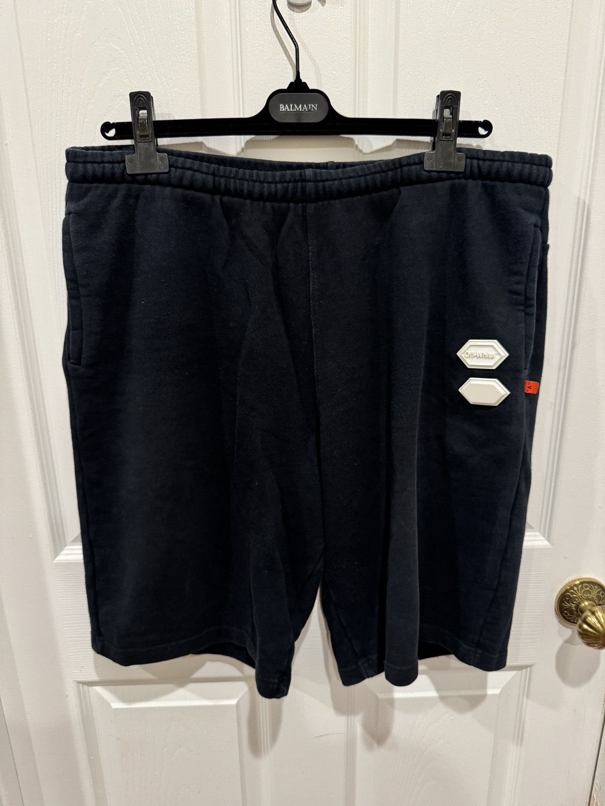 Image of Off White Black Sweat Shorts Size Xl, Men's