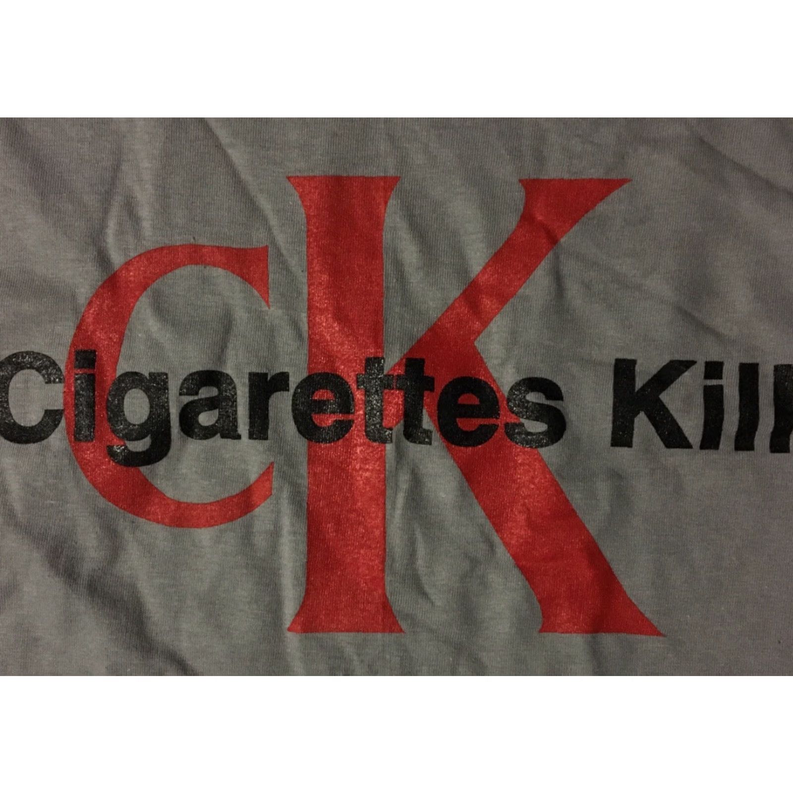 Vintage VINTAGE 90s Cigarettes Kill CK Parody Anti Smoking Shirt L Drug Free Grunge Funny Mens T-Shirt Gray Size US L / EU 52-54 / 3 - 3 Thumbnail