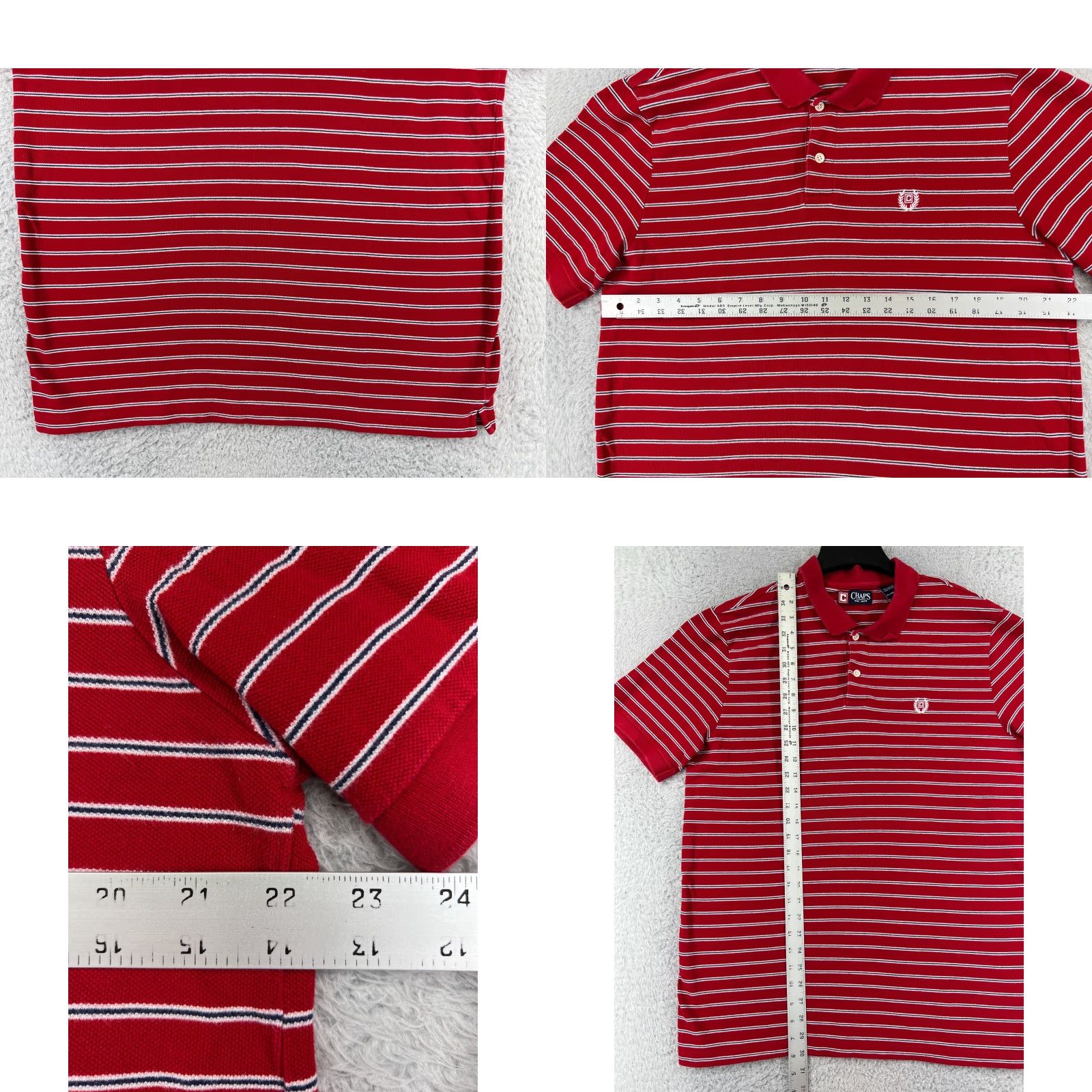 Chaps Chaps Polo Shirt Men’s Large Red White Striped 100% Cotton Polo Shirt Golf Classic Size US L / EU 52-54 / 3 - 8 Thumbnail