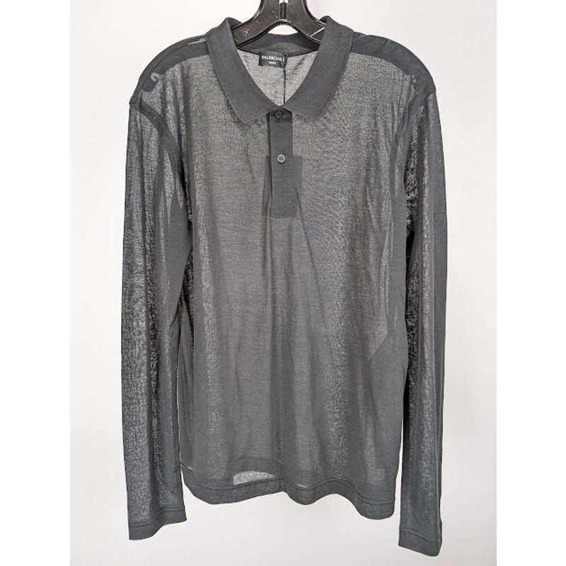 Balenciaga o1rshd1 3b Sport Embro Transp Polo Shirt in Black Size US XL / EU 56 / 4 - 2 Thumbnail