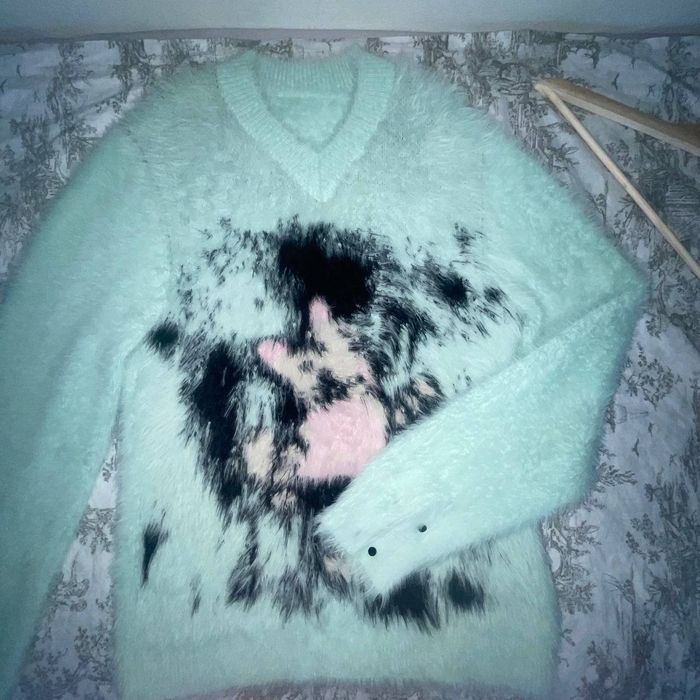 Archival Clothing RACER WORLDWIDE FURRY CAT SWEATER (SAMPLE) | Grailed