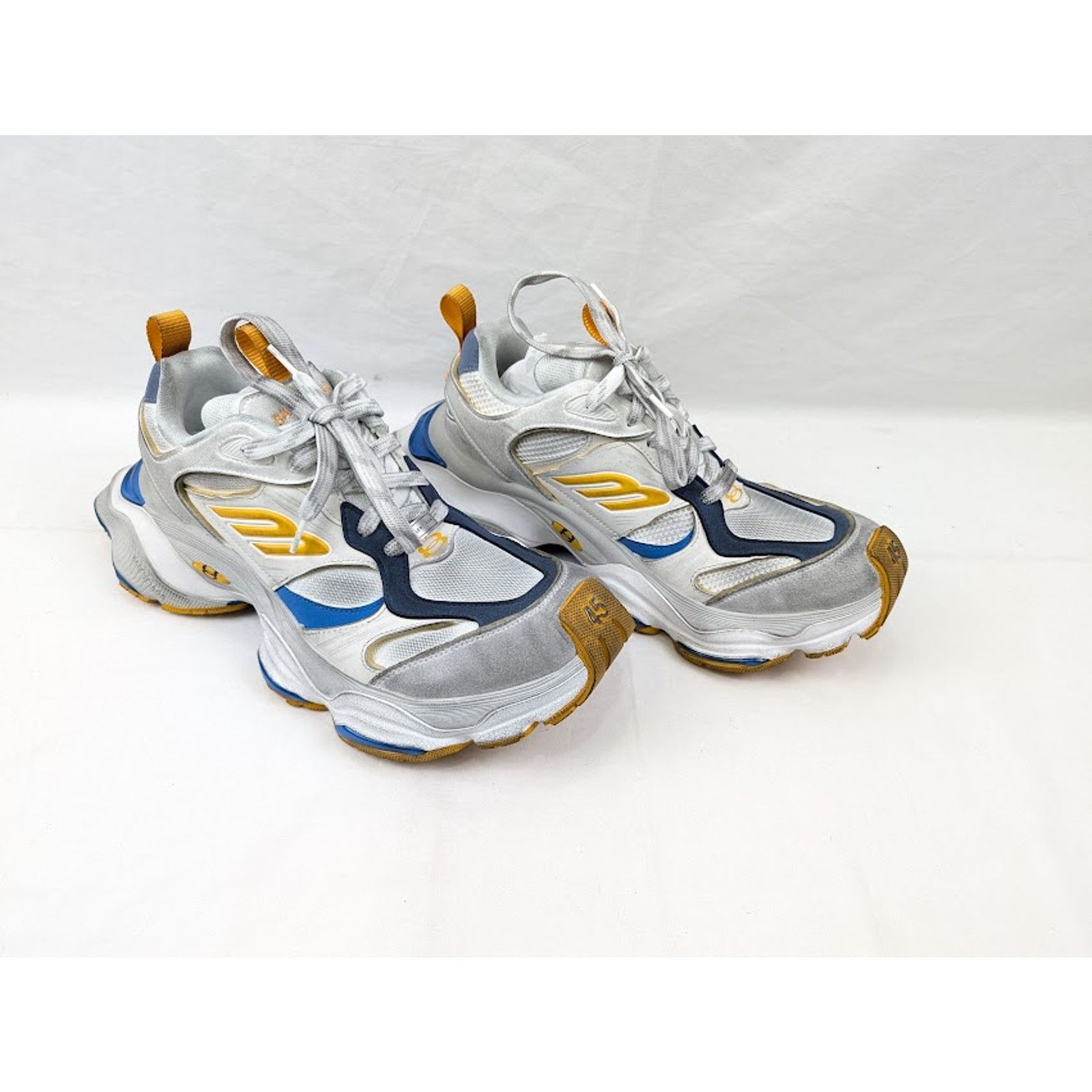 Balenciaga o1rshd1 Cargo Suede Low-Top Sneakers White/Grey/Orange/Blue Size US 10 / EU 43 - 14 Thumbnail