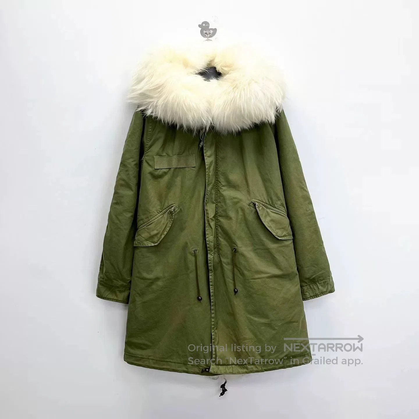 Other Military Green Mink Collar Cotton Coat. Size XS / US 0-2 / IT 36-38 - 1 Thumbnail