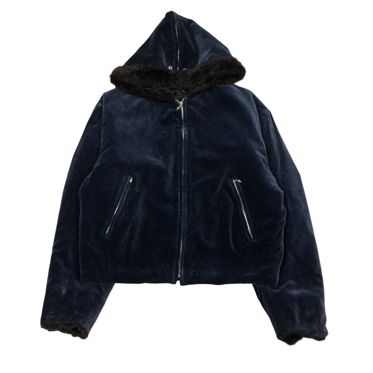Japanese Brand 🔥RICH DARK BLUE BOMBER JACKET FUR INTERIOR ISSEY MIYAKE Size US L / EU 52-54 / 3 - 1 Thumbnail