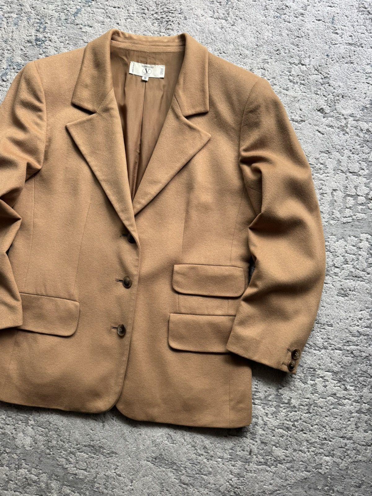 Valentino Valentino Vintage Camel Wool Blazer Jacket Size 46 Size L / US 10 / IT 46 - 3 Thumbnail