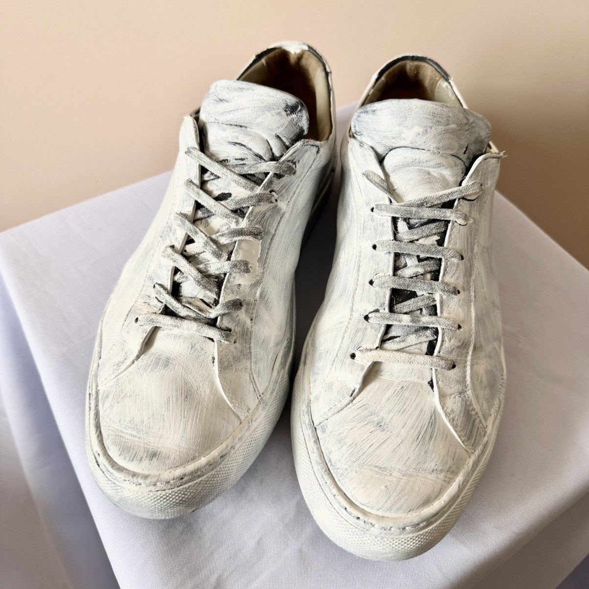 Common Projects Common Projects Painted Achilles Low Leather Sneakers Shoes Size US 10 / EU 43 - 3 Thumbnail