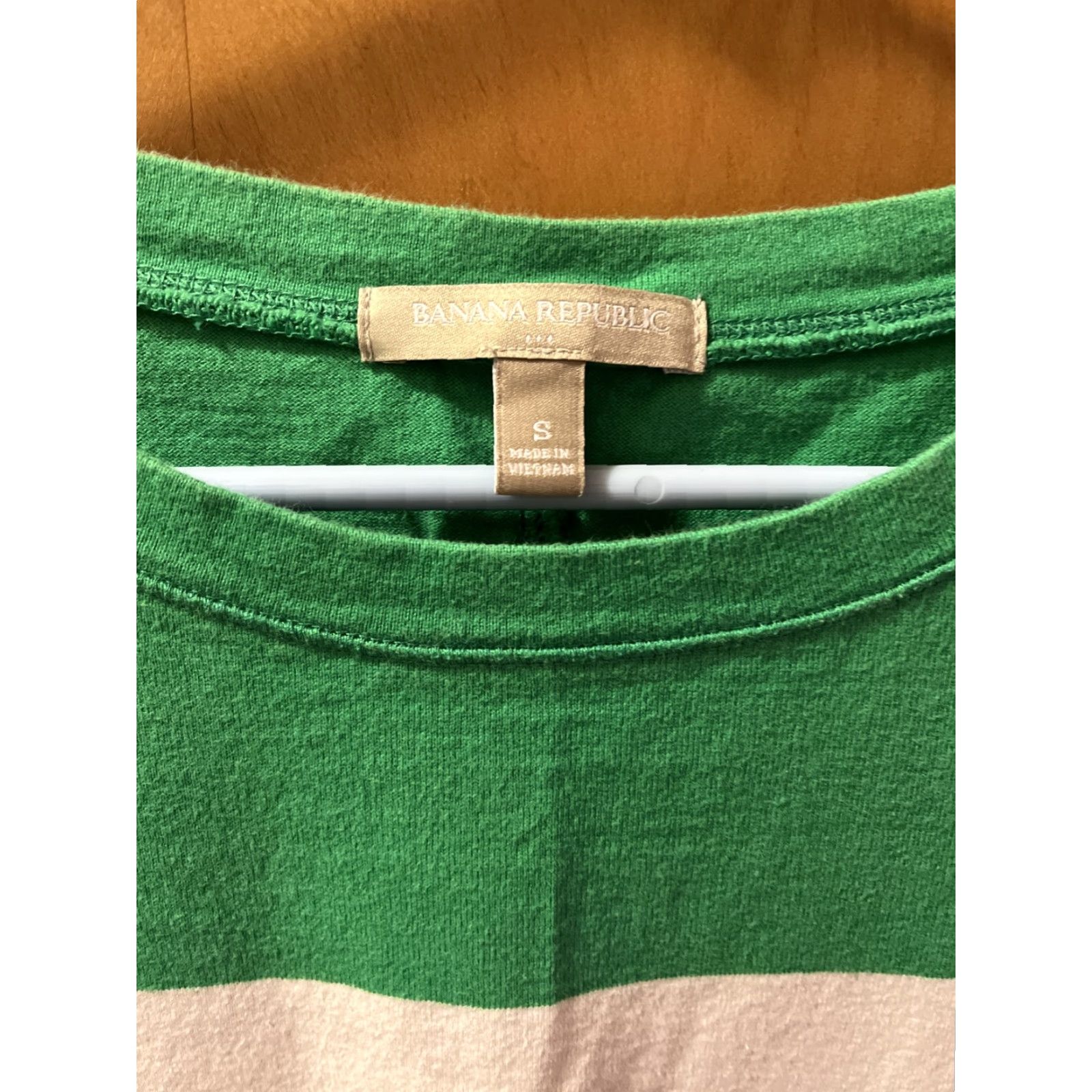 Banana Republic Vogue Banana Republic Dress Womens Small Green Navy White Striped Knee Length Casual Sleeves Size S / US 4 / IT 40 - 2 Thumbnail