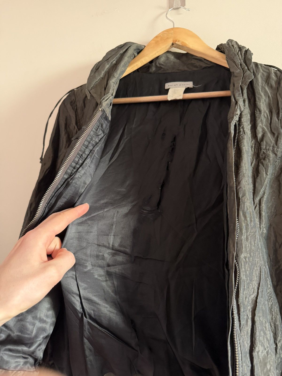 Sarah Pacini Sarah Pacini Crinkled Avant-Garde Zip Jacket Size M / US 6-8 / IT 42-44 - 7 Thumbnail