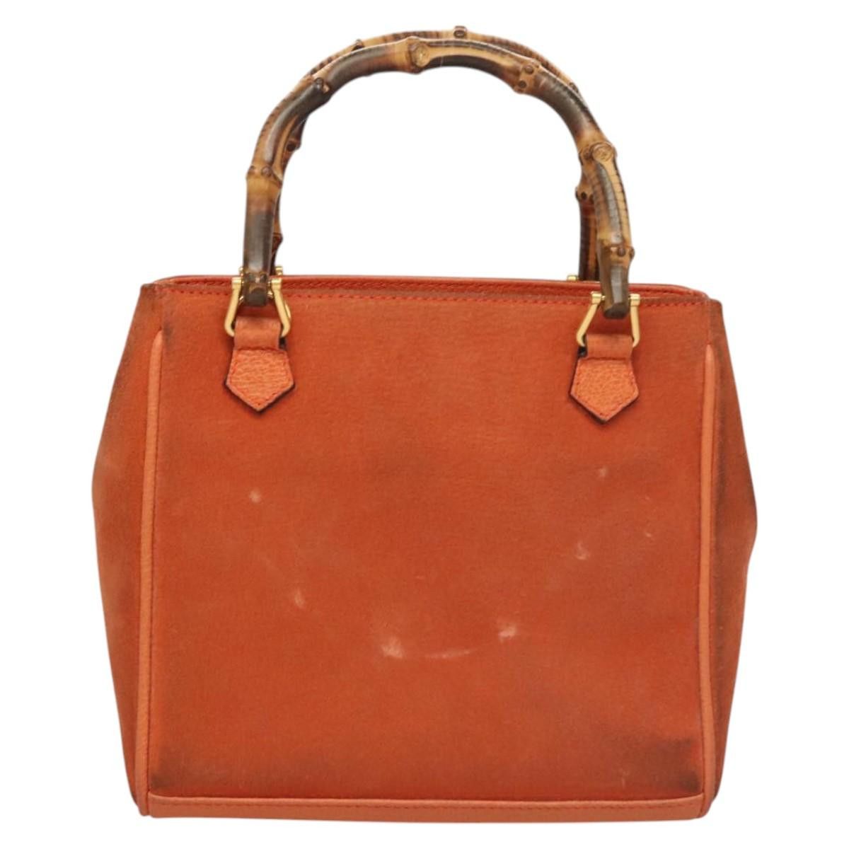 Gucci GUCCI Bamboo Hand Bag Suede Orange Gold 000 123 000 123 Size ONE SIZE - 3 Thumbnail