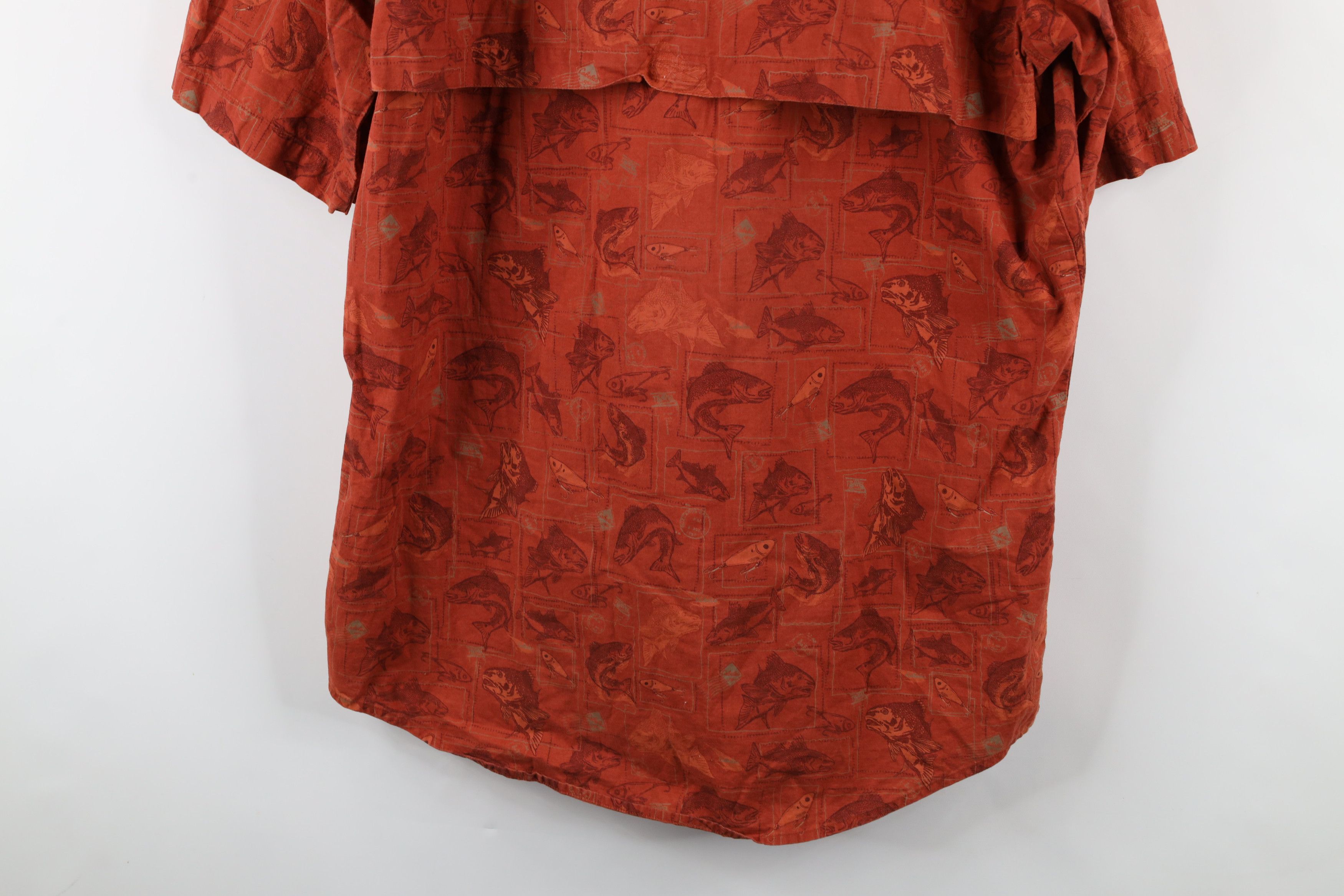Cabelas × Vintage Vintage Cabelas Faded Fish Lure All Over Print Button Shirt Size US L / EU 52-54 / 3 - 12 Thumbnail