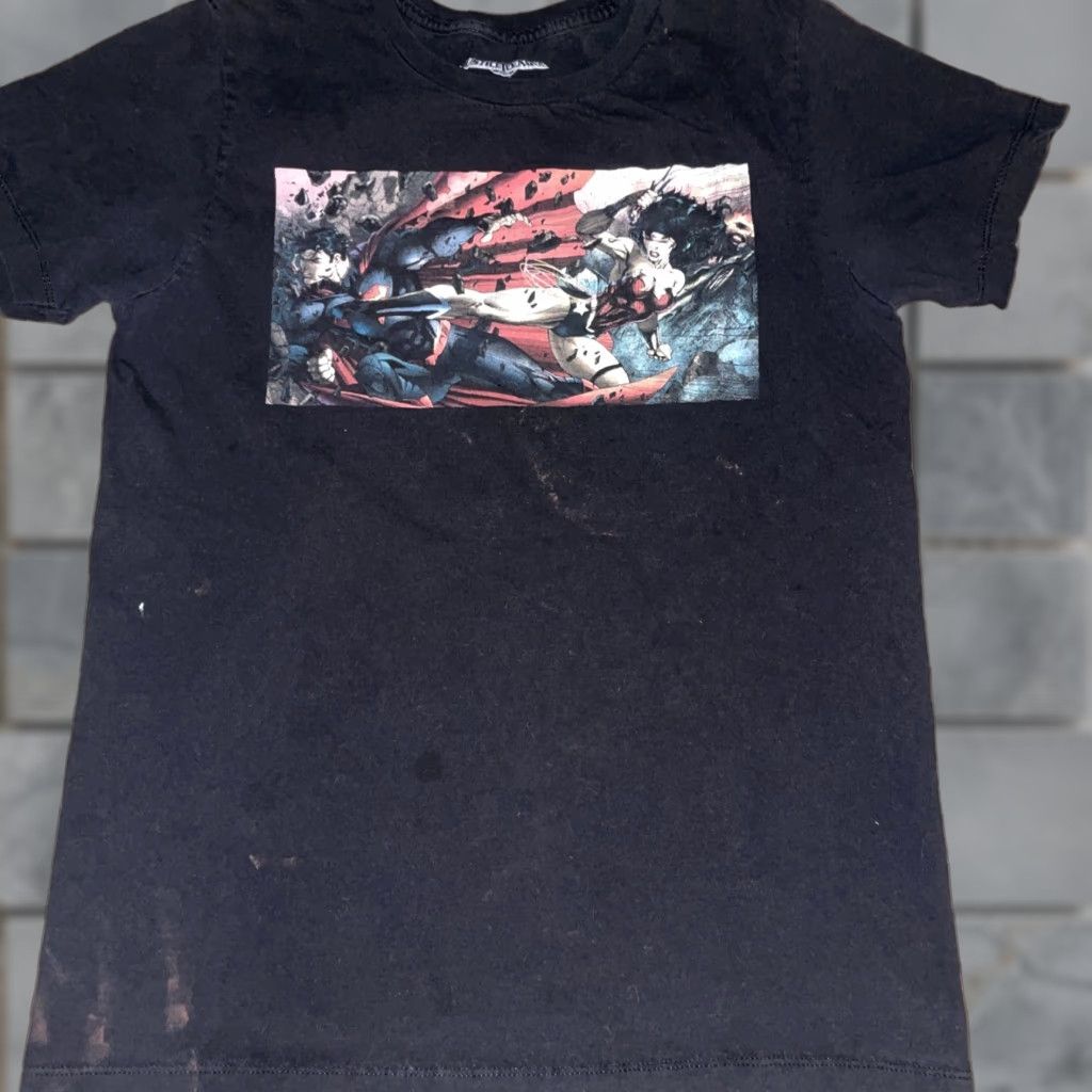 Vintage **Justice League T-Shirt Black Medium Superman 19x26** User: **Black Justice League T-Shirt Medium Superman 19x26** Size M / US 6-8 / IT 42-44 - 1 Thumbnail