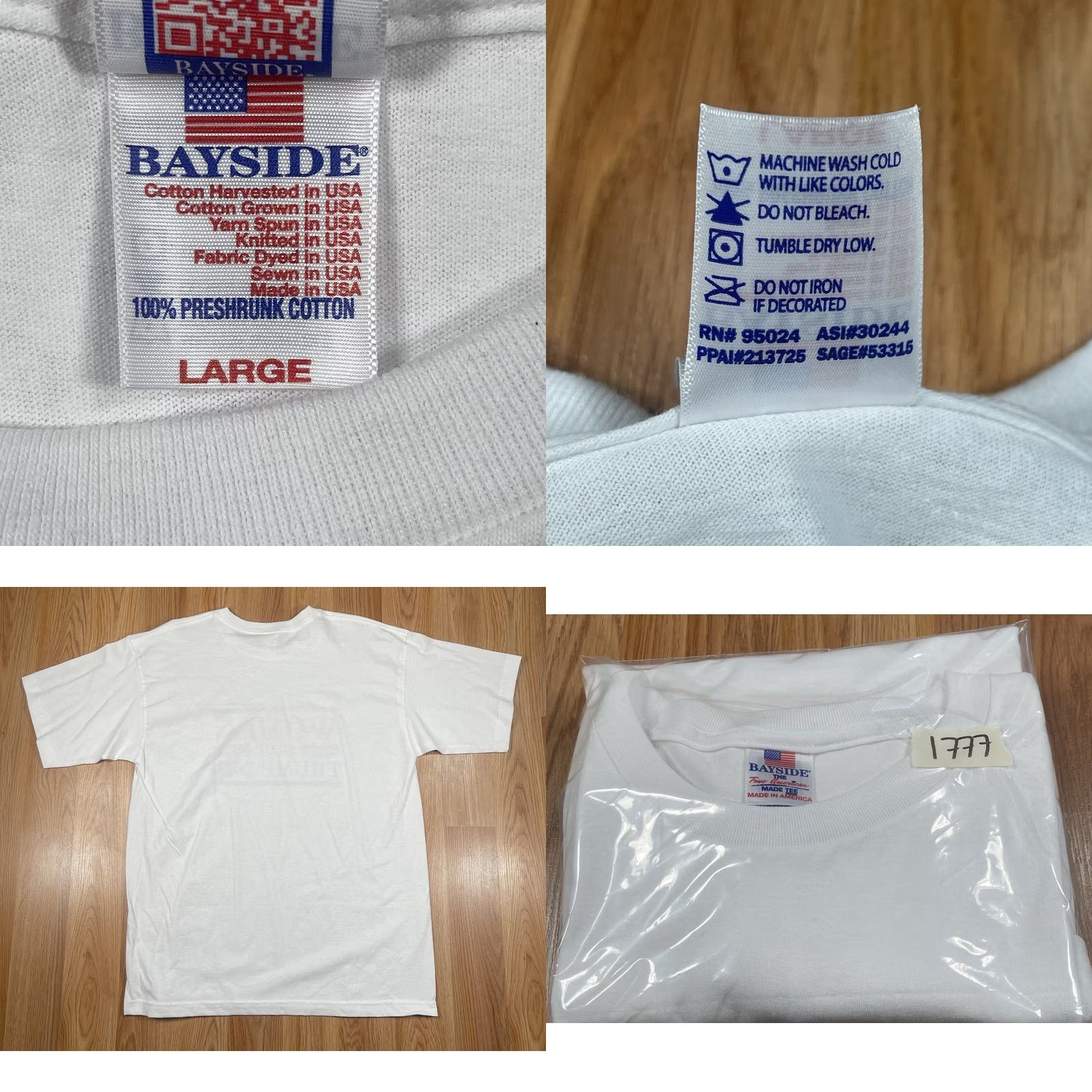 Vintage Bayside T-Shirt Mens L White Trump 2020 CrewNeck Short Sleeve Logo Made in USA Size L / US 10 / IT 46 - 8 Thumbnail