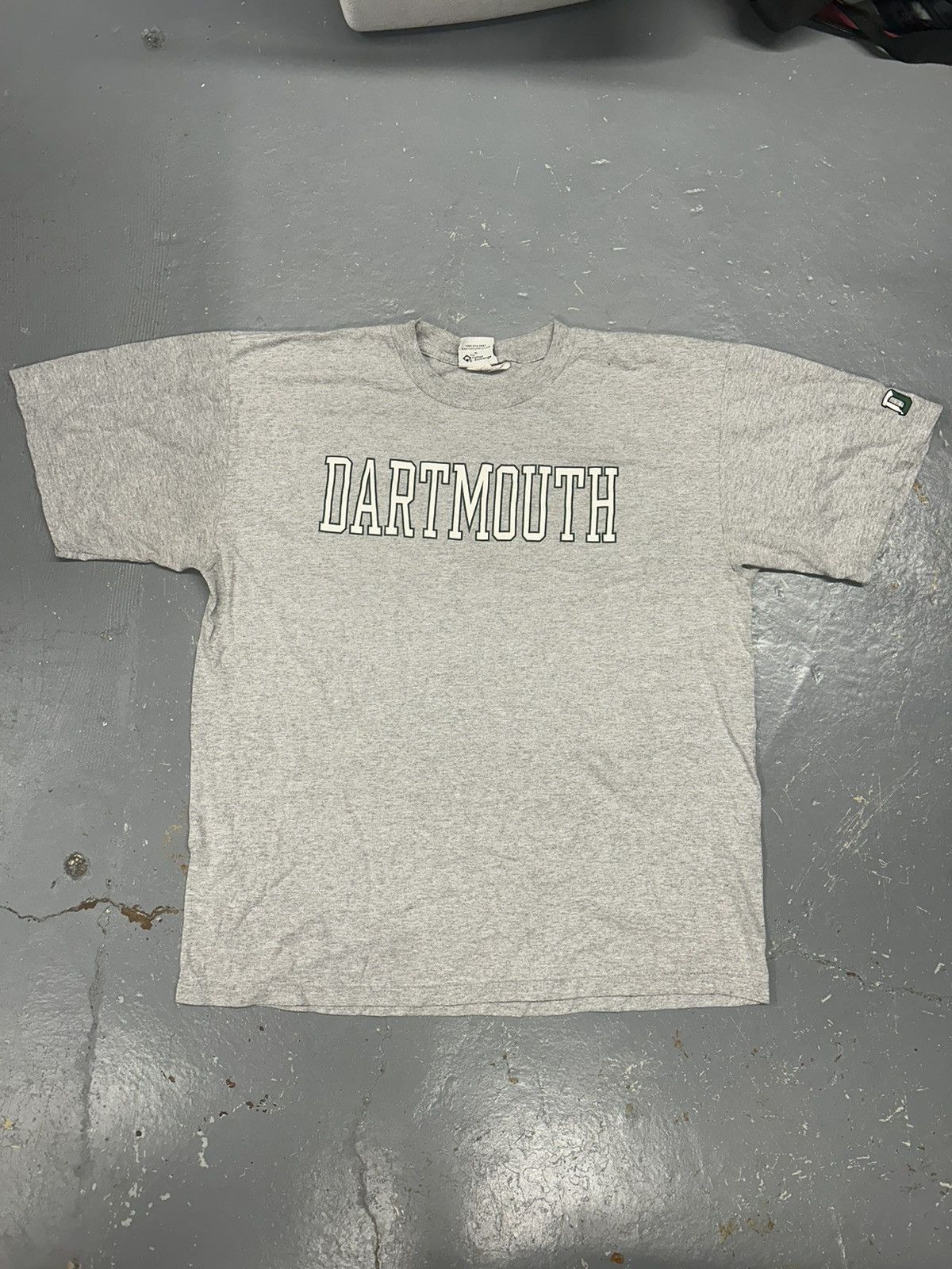 Vintage Crazy Vintage 90s Essential Grey Dartmouth Script T-Shirt Size US XL / EU 56 / 4 - 1 Thumbnail