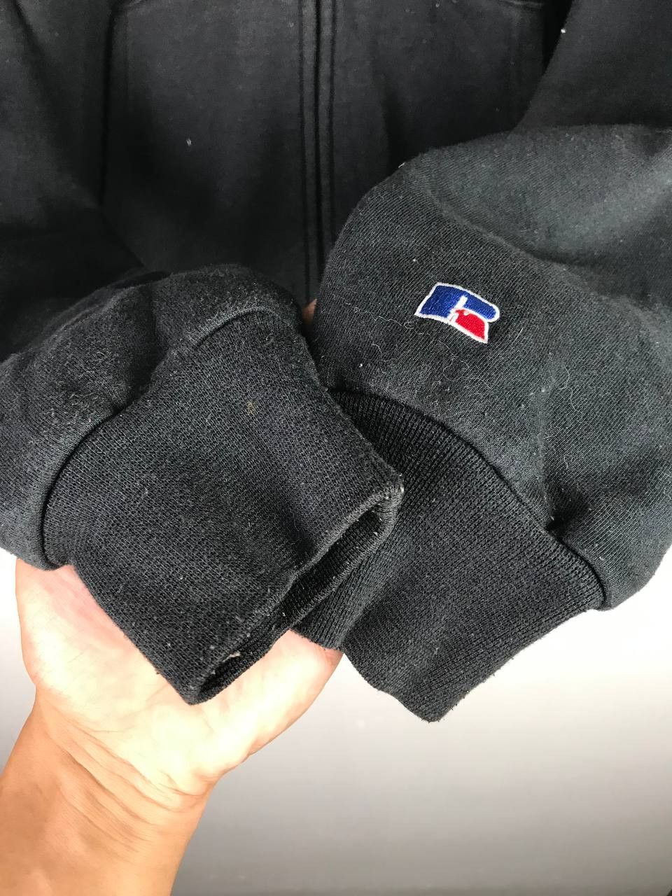 Russell Athletic × Vintage Vintage All Black Russell Athletic Pullover Hoodie Size US L / EU 52-54 / 3 - 5 Thumbnail