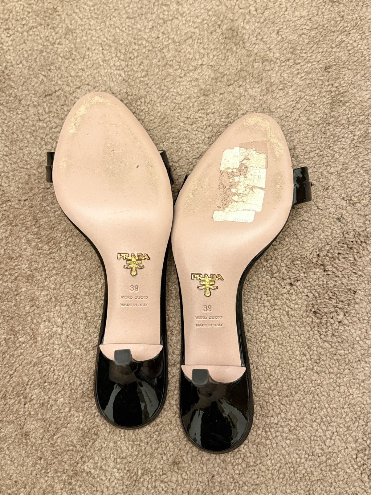 Prada Prada patent leather crystal embellished heels Size US 9 / IT 39 - 2 Thumbnail
