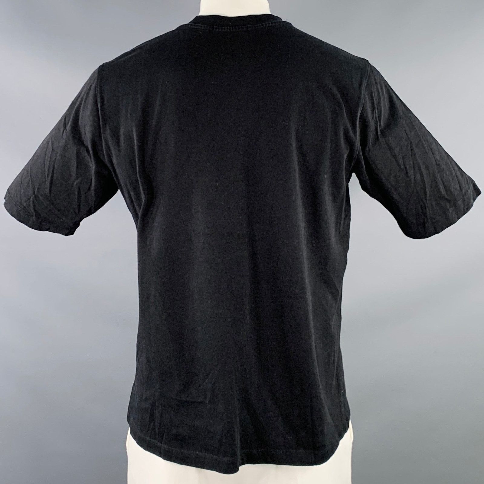 Helmut Lang Size L Austria Black Red Print Cotton Crew Neck T-shirt Size US L / EU 52-54 / 3 - 4 Thumbnail