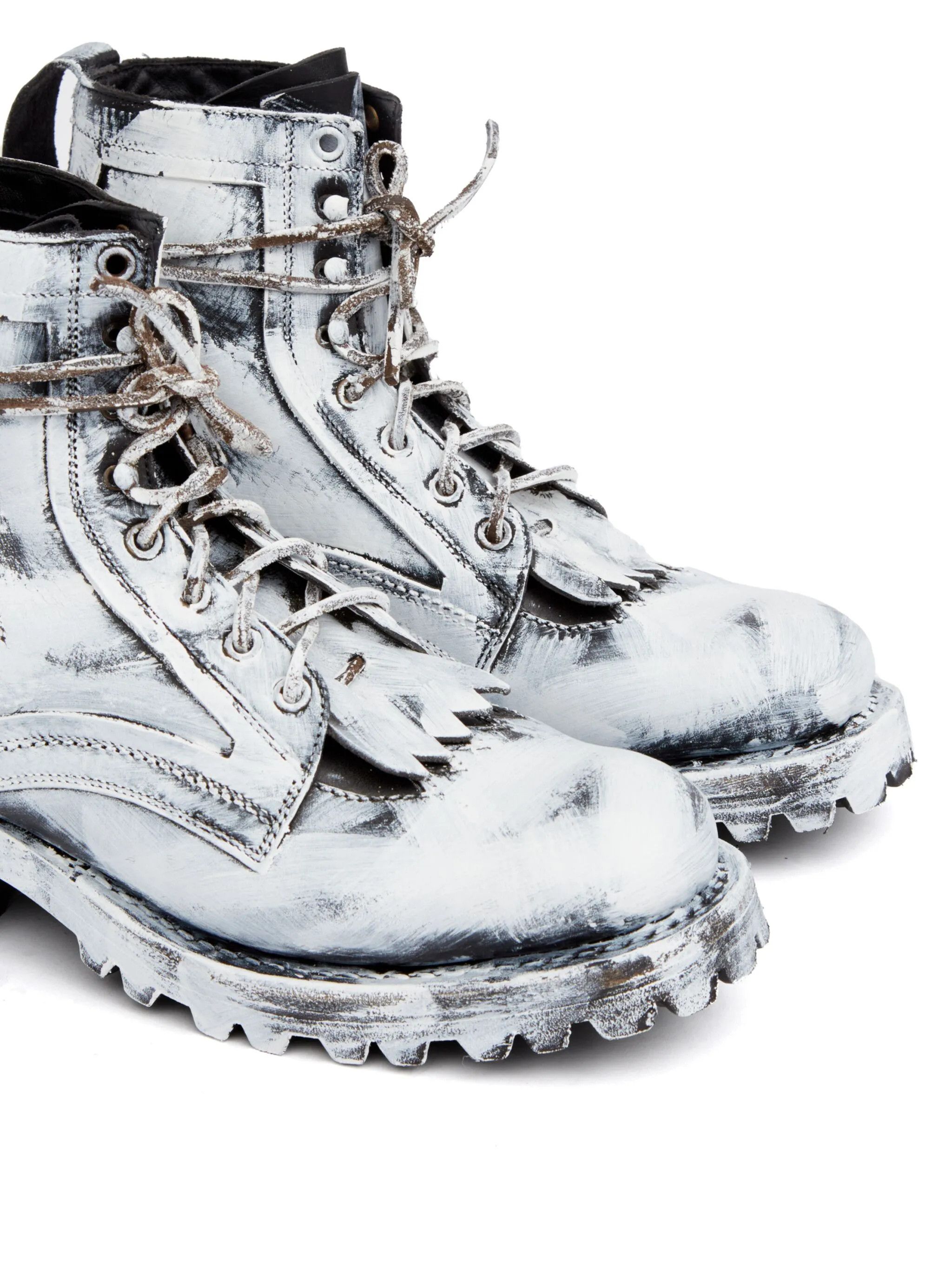 Maison Margiela o1w1db11225 Sierra Bianchetto Boots in White/Black Size US 8 / EU 41 - 3 Thumbnail