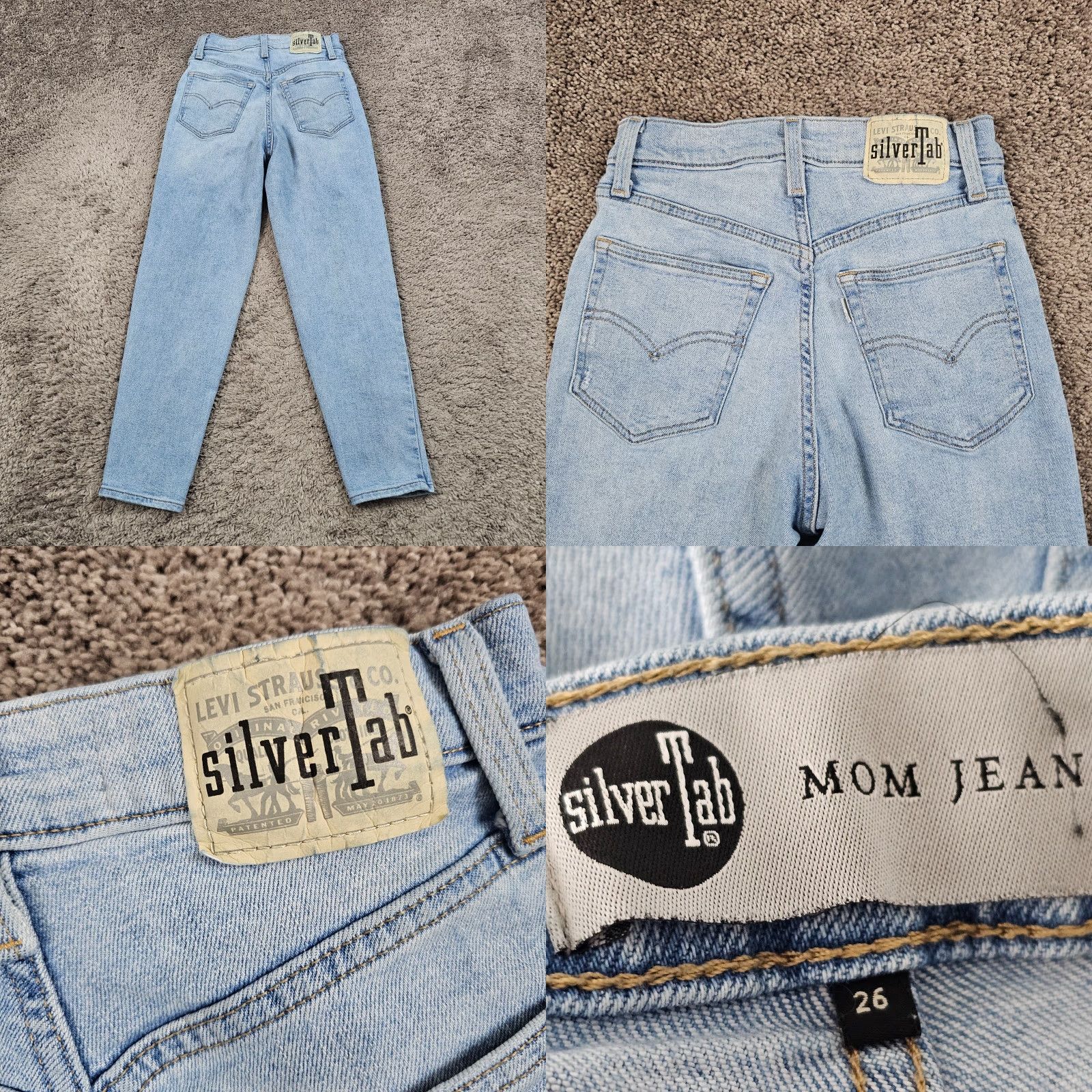 Levi's VINTAGE Levi's Silvertab Mom Jeans Women 26 High Rise Light Wash Distressed 23x26 Denim Blue Mens Size 26" / US 2 / IT 38 - 8 Thumbnail