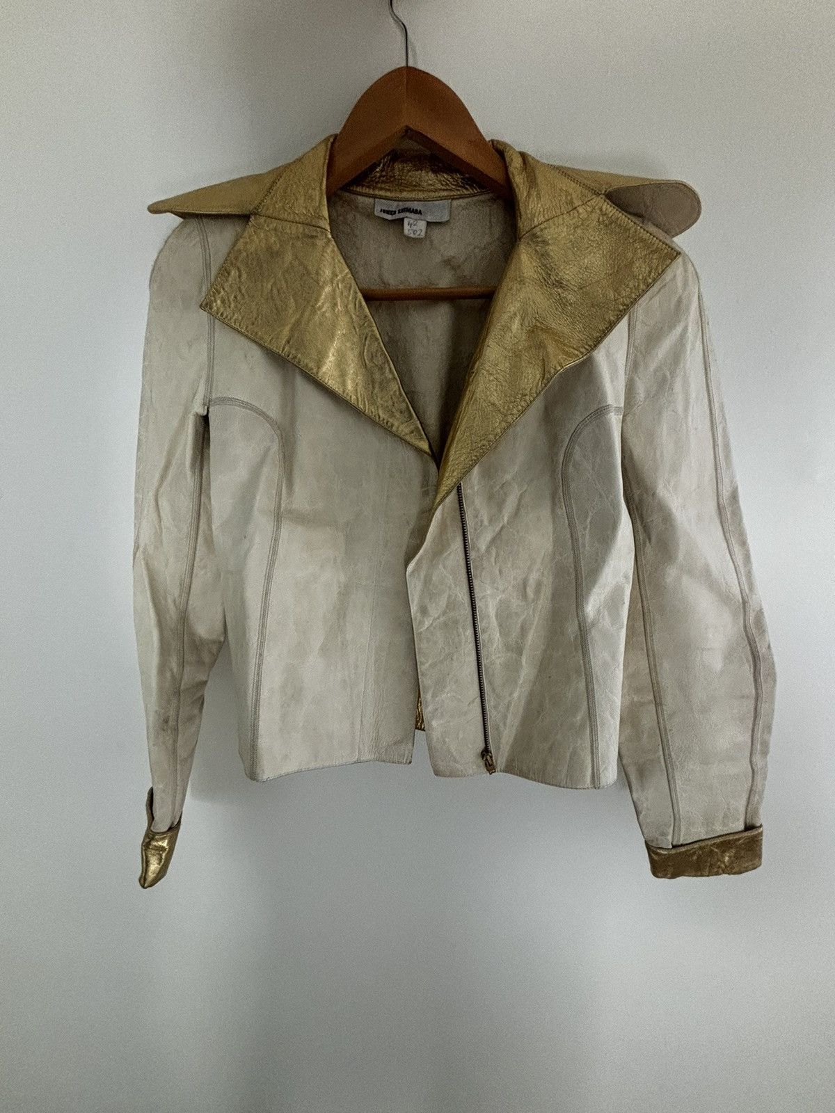 Junko Shimada Junko Shimada Gold Leather Jacket Size M / US 6-8 / IT 42-44 - 2 Thumbnail