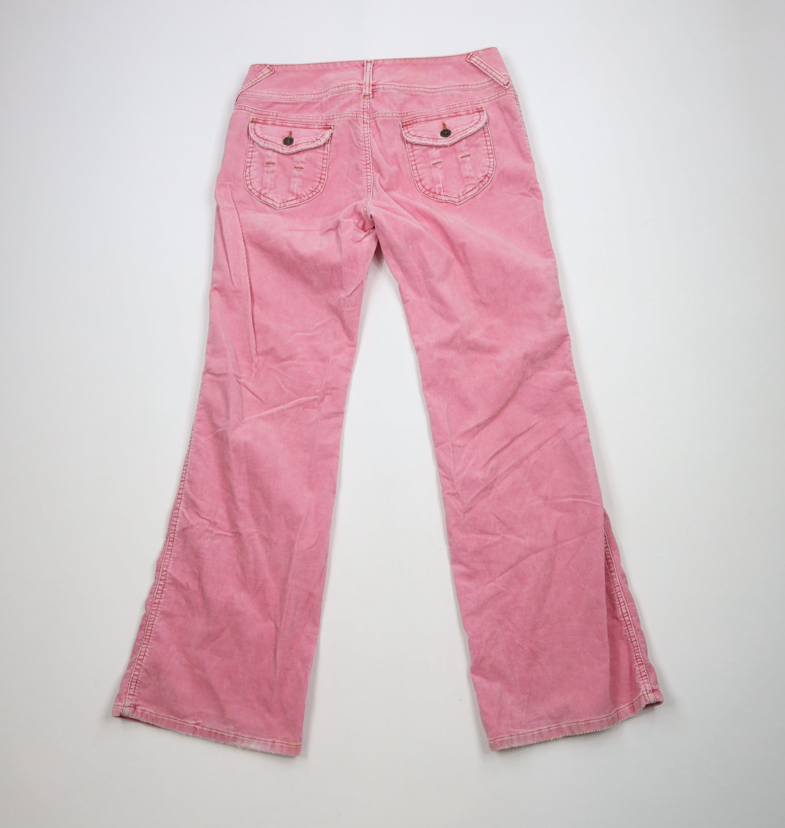Vintage Vintage 90s Y2K Babydoll Flared Wide Leg Corduroy Pants Pink Size 30" / US 8 / IT 44 - 10 Thumbnail