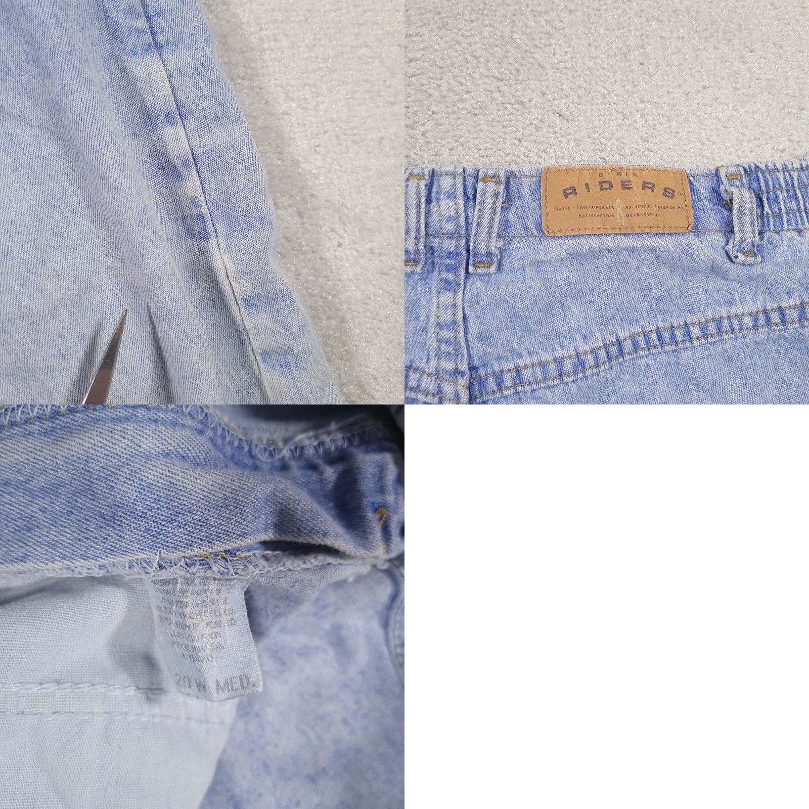 Lee VTG Lee Rider Jean Shorts Womens 20W Medium High Rise Light Blue Faded Stained Bermuda Shorts Jeans Size 42" / US 20 - 10 Thumbnail