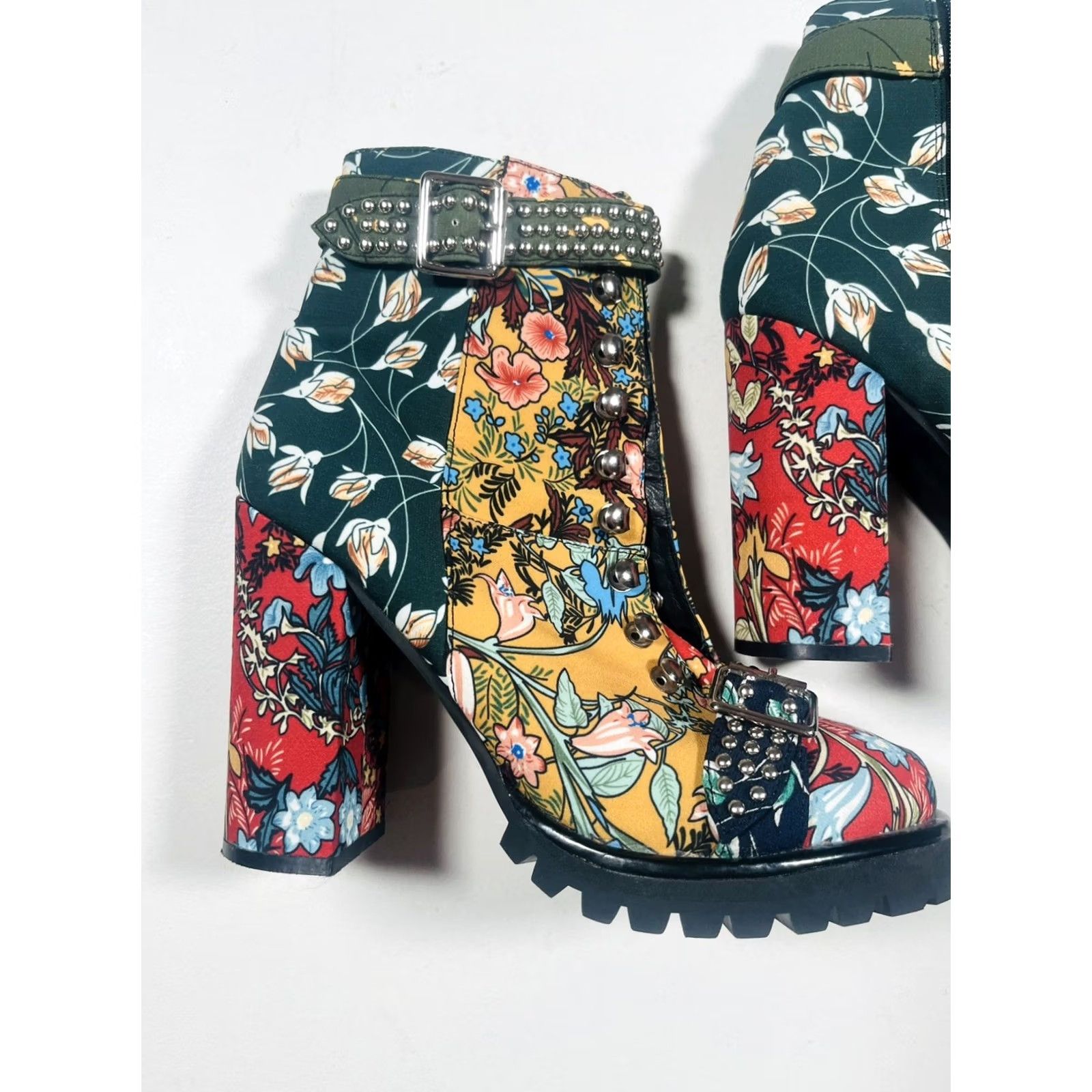 Jeffrey Campbell Jeffrey Campbell Lilith Block Chunky floral ankle heel boots Women's Size 9.5m Size US 10 / IT 40 - 4 Thumbnail