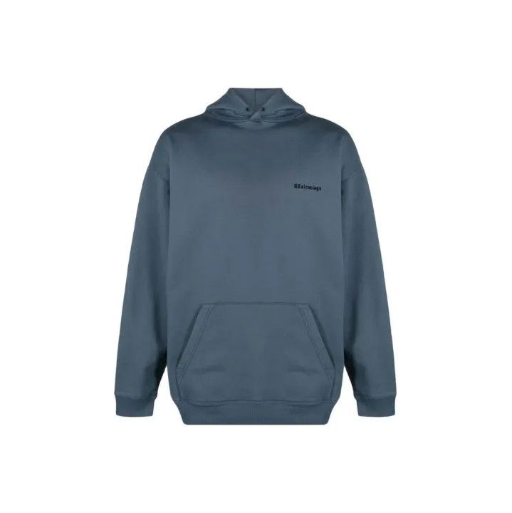 Balenciaga Balenciaga SS23 Blue Logo Embroidered Hoodie Size US S / EU 44-46 / 1 - 1 Thumbnail